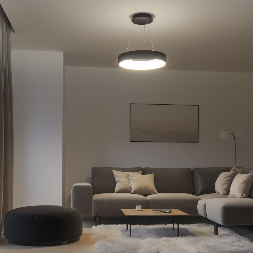 Brilagi - LED prigušiva luster na sajli FALCON LED/80W/230V 3000-6500K Ø 60 cm crna + daljinski upravljač
