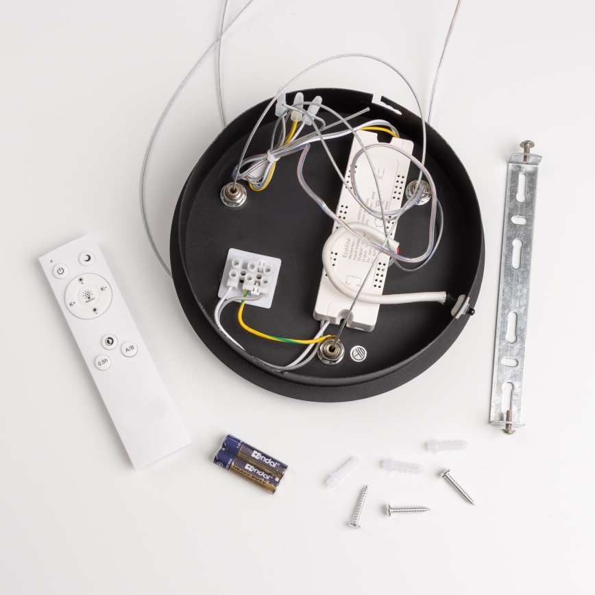 Brilagi - LED prigušiva luster na sajli FALCON LED/80W/230V 3000-6500K Ø 60 cm crna + daljinski upravljač