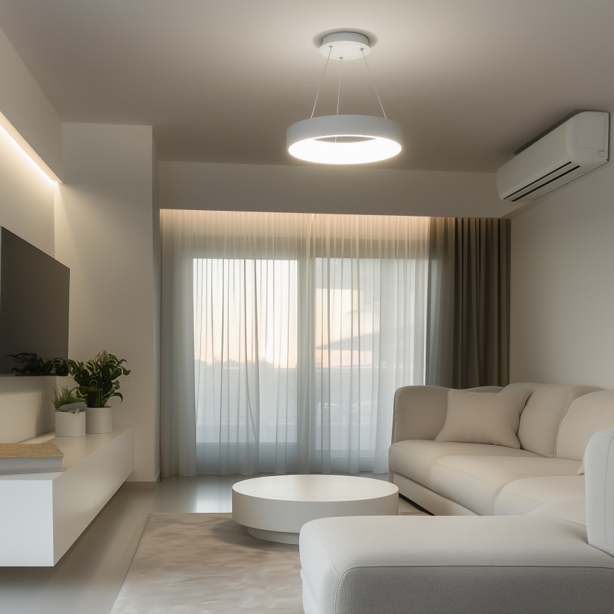 Brilagi - LED prigušiva luster na sajli FALCON LED/80W/230V 3000-6500K pr. 60 cm bela + daljinski upravljač