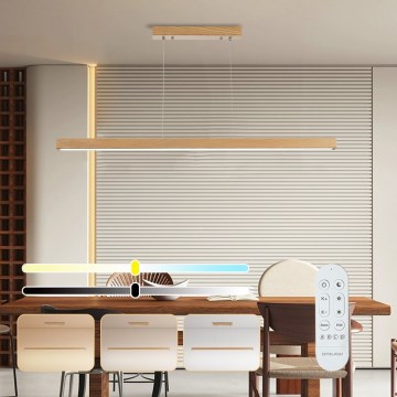 Brilagi - LED prigušiva luster na sajli OAK SMART LED/30W/230V Wi-Fi Tuya, hrast + daljinski upravljač