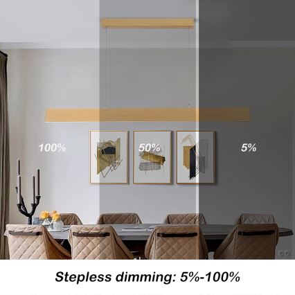 Brilagi - LED prigušiva luster na sajli SLIMLINE LED/40W/230V 3000-6000K hrastov dekor + daljinski upravljač