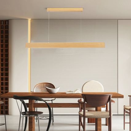 Brilagi - LED prigušiva luster na sajli SLIMLINE LED/40W/230V 3000-6000K hrastov dekor + daljinski upravljač