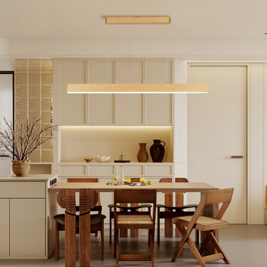 Brilagi - LED prigušiva luster SLEEKLINE SMART LED/40W/230V Wi-Fi Tuya dekor hrasta + daljinski upravljač