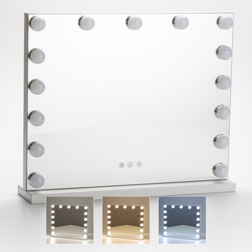 Brilagi - LED prigušiva make-up ogledalo HOLLYWOOD LED/15W/230V 3000/4000/6500K bela