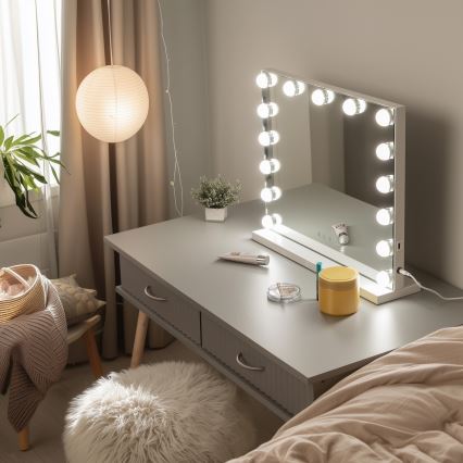 Brilagi - LED prigušiva make-up ogledalo HOLLYWOOD LED/15W/230V 3000/4000/6500K bela