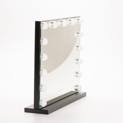 Brilagi - LED prigušiva make-up ogledalo HOLLYWOOD LED/15W/230V 3000/4000/6500K crna