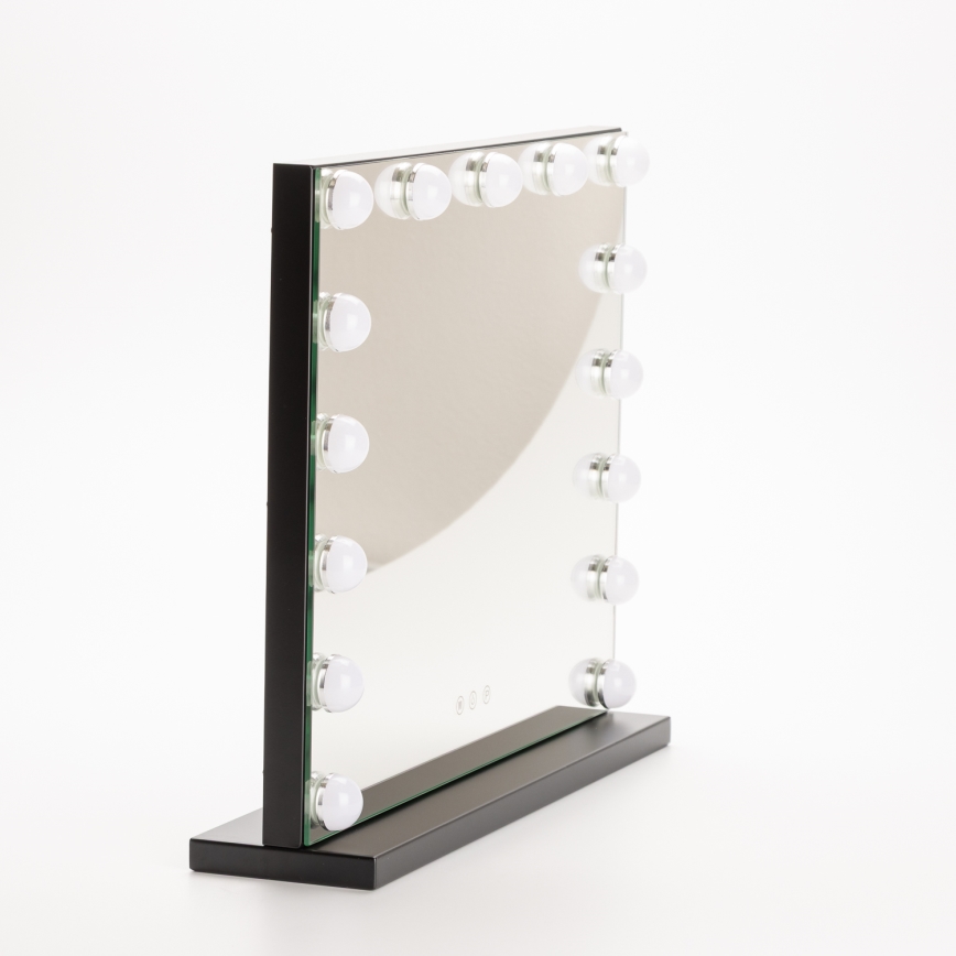 Brilagi - LED prigušiva make-up ogledalo HOLLYWOOD LED/15W/230V 3000/4000/6500K crna