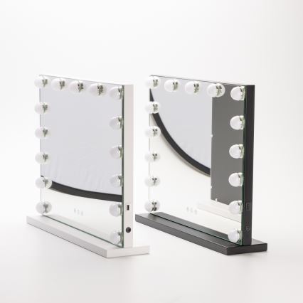 Brilagi - LED prigušiva make-up ogledalo HOLLYWOOD LED/15W/230V 3000/4000/6500K crna