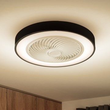 Brilagi - LED Prigušiva plafonjera sa ventilatorom LED/30W/230V 3000-6500K crno + Daljinski upravljač