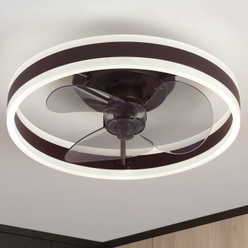 Brilagi - LED Prigušiva plafonjera sa ventilatorom LED/30W/230V 3000-6500K crno + Daljinski upravljač