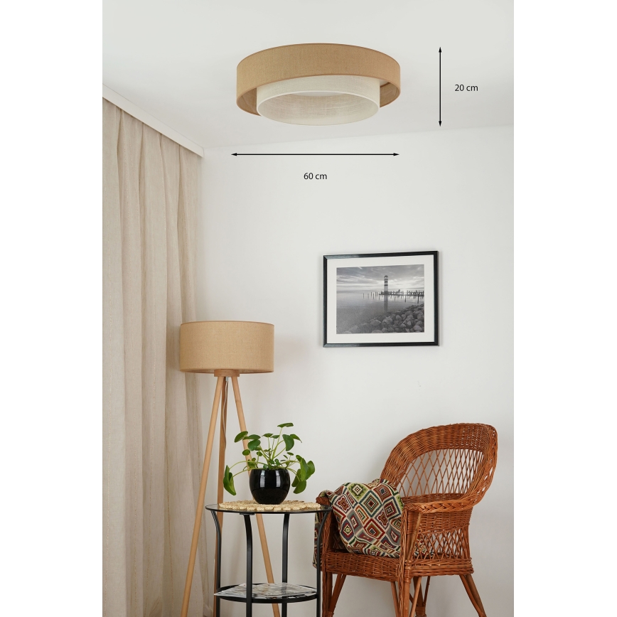 Brilagi - LED Prigušiva plafonjera SHINE LED/24W/230V pr. 60 cm 3000/4000/6500K bež/kremasta + Daljinski upravljač