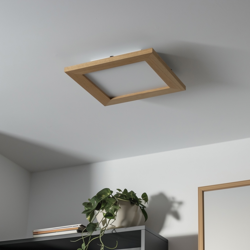 Brilagi - LED Prigušiva plafonjera SLIMFRAME WOOD LED/25W/230V 34x34 cm 3000-6000K braon + Daljinski upravljač