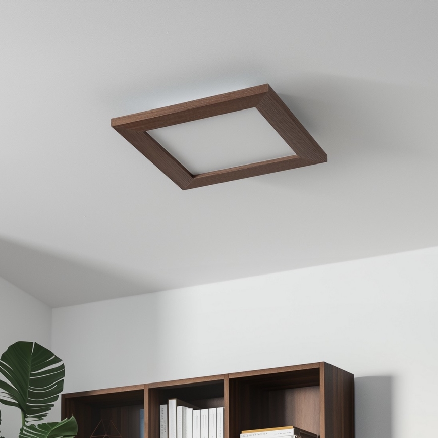 Brilagi - LED Prigušiva plafonjera SLIMFRAME WOOD LED/25W/230V 34x34 cm 3000-6000K tamno braon + Daljinski upravljač