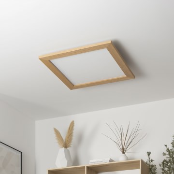 Brilagi - LED Prigušiva plafonjera SLIMFRAME WOOD LED/36W/230V 49,5x49,5 cm 3000-6000K braon + Daljinski upravljač
