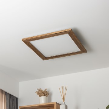 Brilagi - LED Prigušiva plafonjera SLIMFRAME WOOD LED/36W/230V 49,5x49,5 cm 3000-6000K braon + Daljinski upravljač
