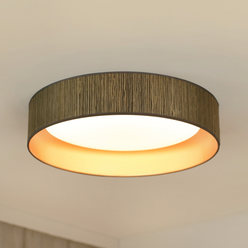 Brilagi - LED Prigušiva plafonjera VEGAS SHINE LED/24W/230V 3000/4000/6500K slama braon/zlatna + Daljinski upravljač
