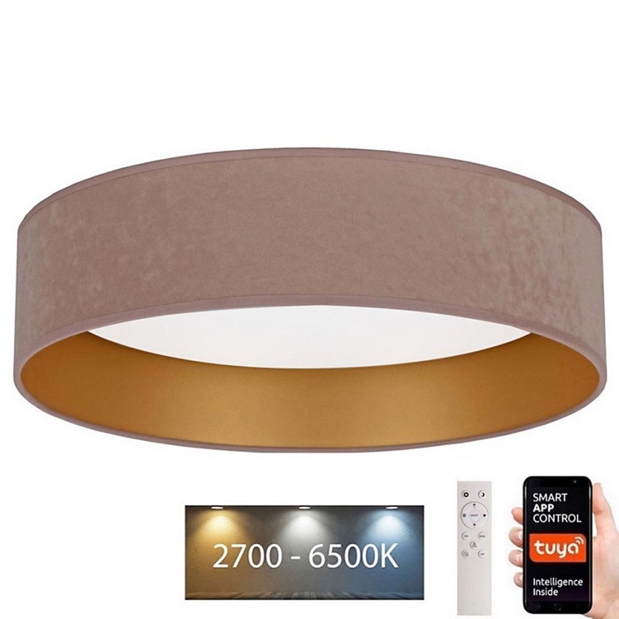 Brilagi - LED Prigušiva plafonjera VELVET SMART LED/24W/230V pr. 45 cm 2700-6500K Wi-Fi Tuya bež/zlatna + Daljinski upravljač