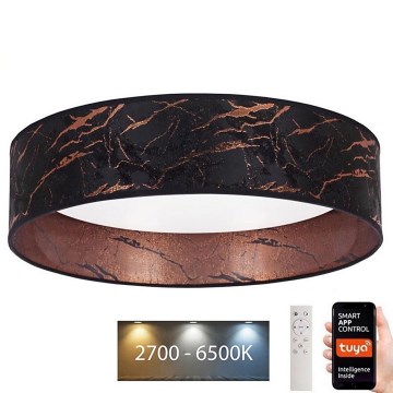 Brilagi - LED Prigušiva plafonjera VELVET SMART LED/24W/230V pr. 45 cm 2700-6500K Wi-Fi Tuya crno/bakrena + Daljinski upravljač
