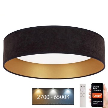 Brilagi - LED Prigušiva plafonjera VELVET SMART LED/24W/230V pr. 45 cm 2700-6500K Wi-Fi Tuya crno/zlatna + Daljinski upravljač