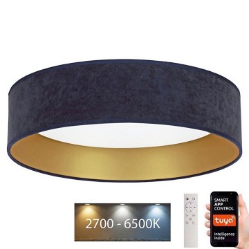 Brilagi - LED Prigušiva plafonjera VELVET SMART LED/24W/230V pr. 45 cm 2700-6500K Wi-Fi Tuya plava/zlatna + Daljinski upravljač