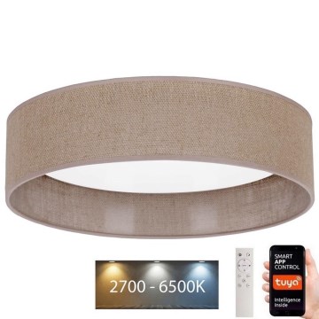 Brilagi - LED Prigušiva plafonjera VELVET SMART LED/36W/230V pr. 55 cm 2700-6500K Wi-Fi Tuya braon + Daljinski upravljač