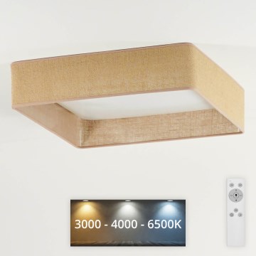 Brilagi - LED Prigušiva plafonjera VELVET SQUARE LED/24W/230V 3000/4000/6500K + Daljinski upravljač braon