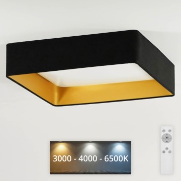Brilagi - LED Prigušiva plafonjera VELVET SQUARE LED/24W/230V 3000/4000/6500K + Daljinski upravljač crno