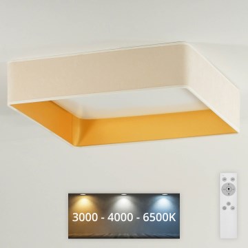 Brilagi - LED Prigušiva plafonjera VELVET SQUARE LED/24W/230V 3000/4000/6500K + Daljinski upravljač kremasta