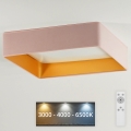 Brilagi - LED Prigušiva plafonjera VELVET SQUARE LED/24W/230V 3000/4000/6500K + Daljinski upravljač roze