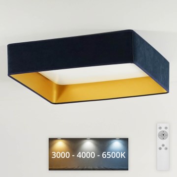 Brilagi - LED Prigušiva plafonjera VELVET SQUARE LED/24W/230V 3000/4000/6500K + Daljinski upravljač tamno plavi