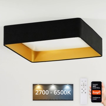 Brilagi - LED Prigušiva plafonjera VELVET SQUARE SMART LED/36W/230V 2700-6500K Wi-Fi Tuya + Daljinski upravljač crno