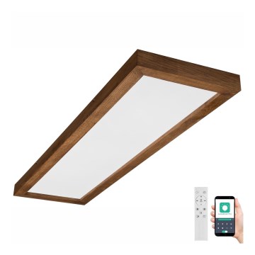 Brilagi - LED Prigušiva plafonjera za kupatilo WOODY FRAME LED/50W/230V hrast 120x30 cm 3000-6000K IP44 + Daljinski upravljač