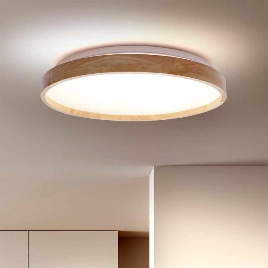 Brilagi - prigušiva LED stropna lampa ALSON LED/48W/230V 3000-6500K hrast preč. 39,5 cm + daljinski upravljač