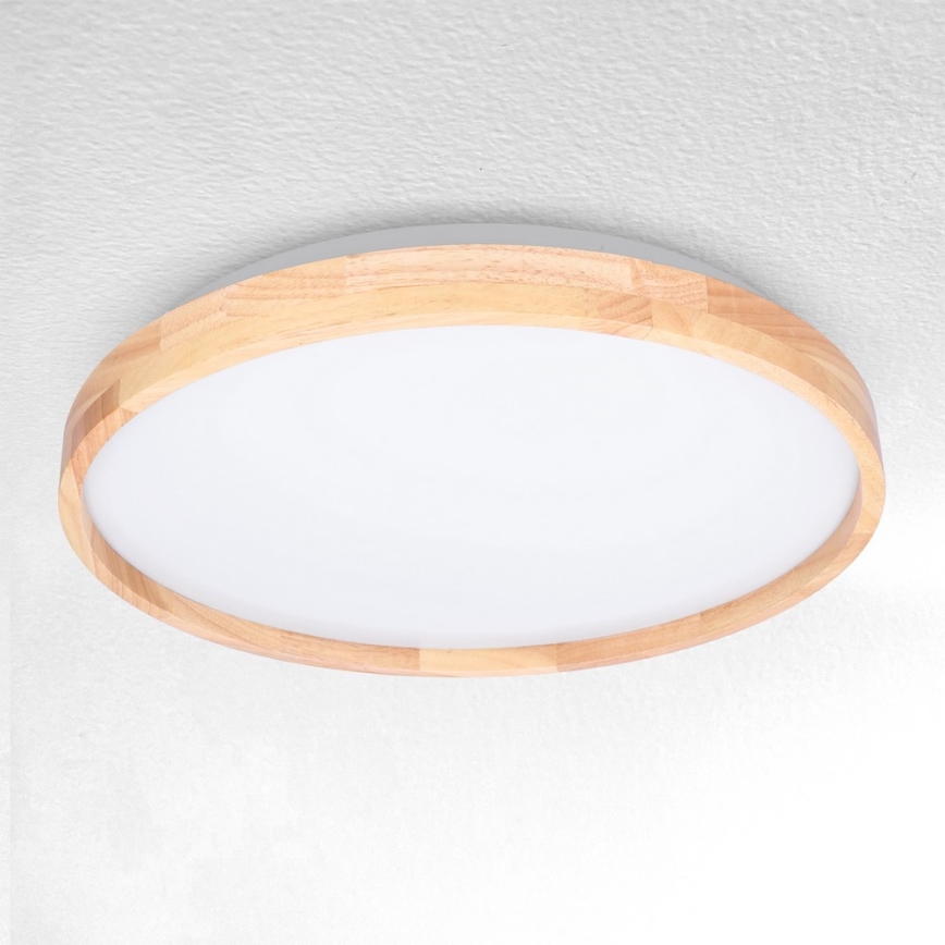 Brilagi - prigušiva LED stropna lampa ALSON LED/48W/230V 3000-6500K hrast preč. 39,5 cm + daljinski upravljač