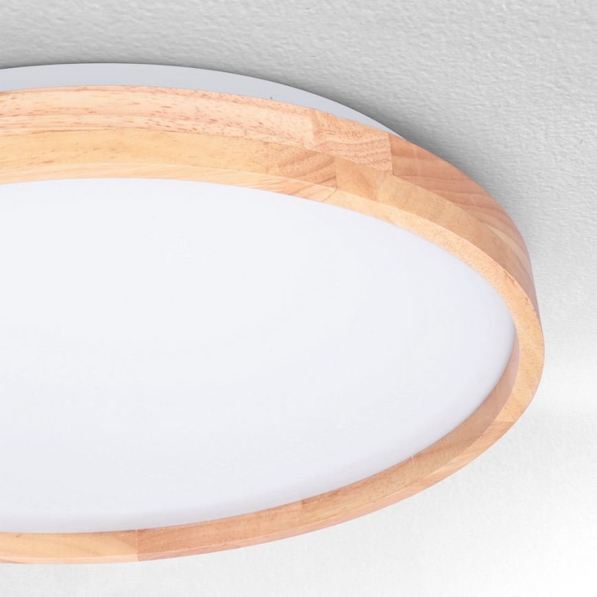 Brilagi - prigušiva LED stropna lampa ALSON LED/48W/230V 3000-6500K hrast preč. 39,5 cm + daljinski upravljač
