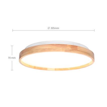 Brilagi - prigušiva LED stropna lampa ALSON LED/48W/230V 3000-6500K hrast preč. 39,5 cm + daljinski upravljač