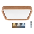 Brilagi - LED prigušiva plafonska lampa MANAROLA CUBIC LED/24W/230V 45x45 cm 3000-6500K hrast + daljinski upravljač