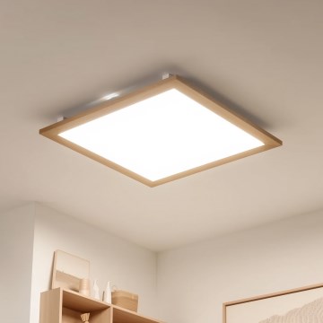 Brilagi - LED prigušiva plafonska lampa SLIMFRAME WOOD LED/58W/230V 64x64 cm 3000-6000K braon + daljinski upravljač