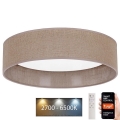 Brilagi - LED prigušiva plafonska lampa VELVET SMART LED/24W/230V pr. 45 cm 2700-6500K Wi-Fi Tuya braon + daljinski upravljač