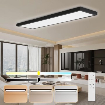 Brilagi - LED prigušiva plafonska lampa za kupatilo FRAME SMART LED/50W/230V 30x120 cm 3000-6000K IP44 crna + daljinski upravljač