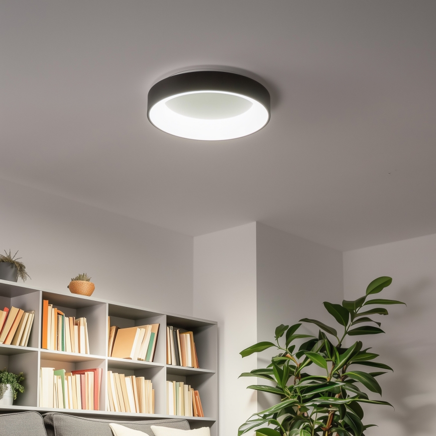 Brilagi - prigušiva LED plafonska svetiljka FALCON LED/40W/230V 3000-6500K prečnik 45 cm crna + daljinski upravljač