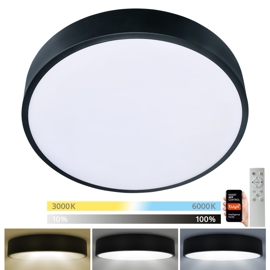 Brilagi - LED prigušiva plafonska svetiljka POOL SMART LED/48W/230V 40 cm 3000-6000K Wi-Fi Tuya + daljinski upravljač crna