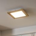 Brilagi - LED prigušiva plafonska svetiljka SLIMFRAME WOOD LED/25W/230V 34x34 cm 3000-6000K braon + daljinski upravljač