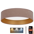 Brilagi - LED prigušiva plafonska svetiljka VELVET SMART LED/24W/230V Ø 45 cm 2700-6500K Wi-Fi Tuya bež/zlatna + daljinski upravljač