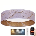 Brilagi - LED prigušiva plafonska svetiljka VELVET SMART LED/36W/230V prečnik 55 cm 2700-6500K Wi-Fi Tuya bela/zlatna + daljinski upravljač