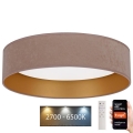 Brilagi - LED prigušiva plafonska svetiljka VELVET SMART LED/36W/230V prečnik 55 cm 2700-6500K Wi-Fi Tuya bež/zlatna + daljinski upravljač