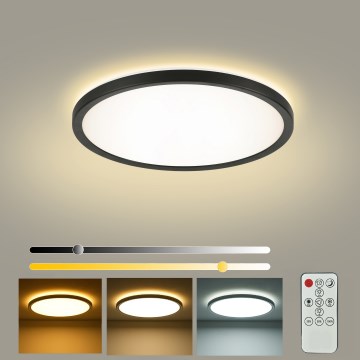 Brilagi - LED prigušiva plafonsko svetlo ULTRA SLIM LED/18W/230V 2700-6500K fi 30 cm crna + daljinski upravljač