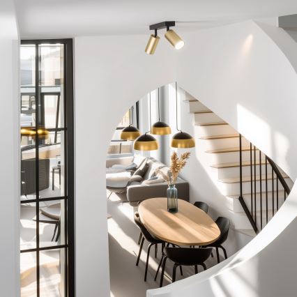 Brilagi - LED RGBW prigušiva ugradna spot svetiljka SELE GOLDEN 2xGU10/6,5W/230V 2700-6500K crna/zlatna