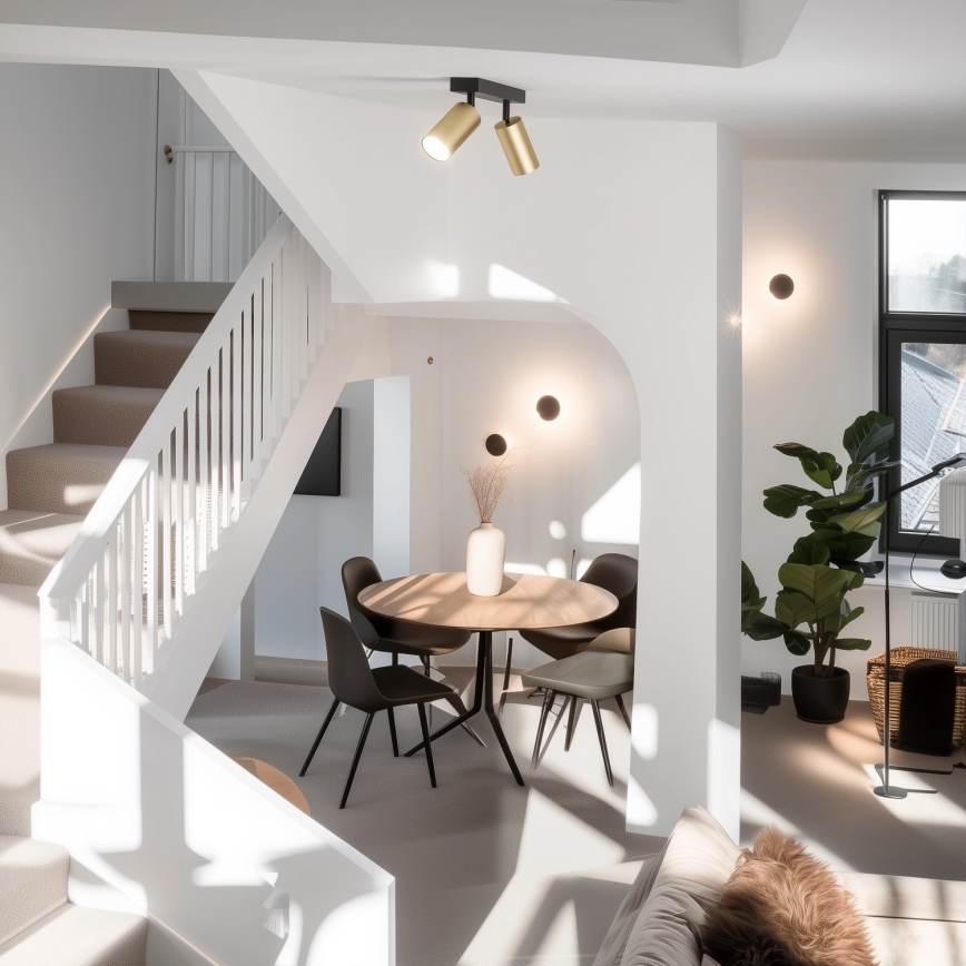 Brilagi - LED RGBW prigušiva ugradna spot svetiljka SELE GOLDEN 2xGU10/6,5W/230V 2700-6500K crna/zlatna