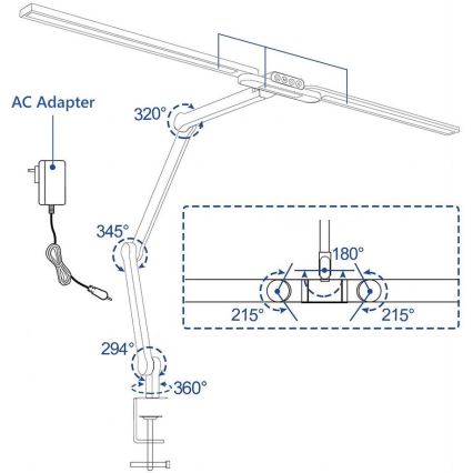 Brilagi - LED Prigušiva dodirna fleksibilna stona lampa VARIO LED/24W/230V 3000-6500K CRI 92 bela